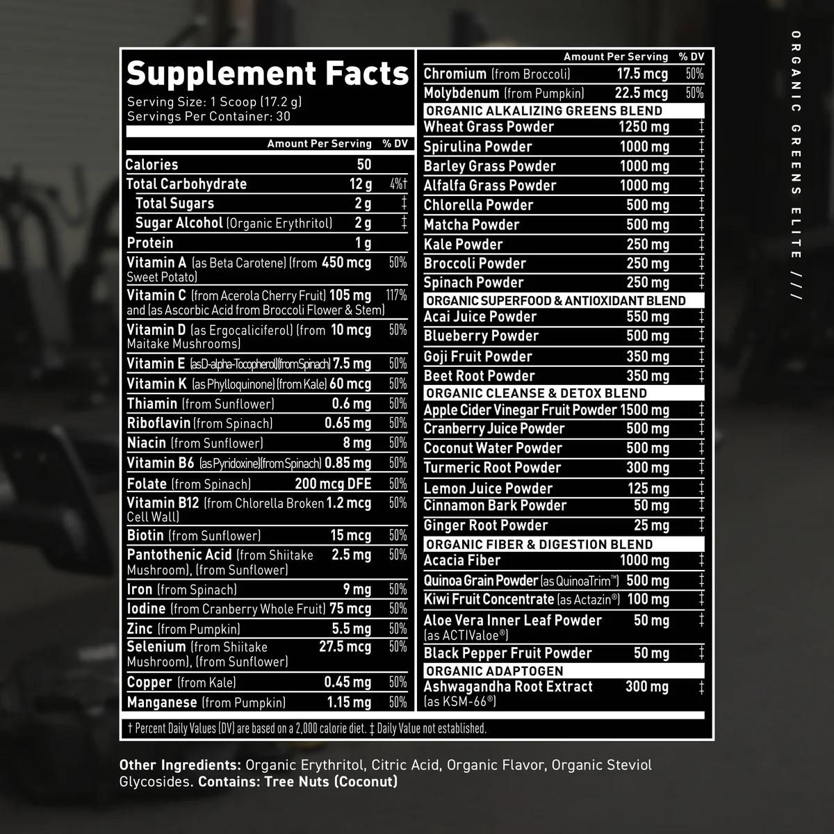 Kaged Organic Greens Elite | Organic Superfood with ACV
