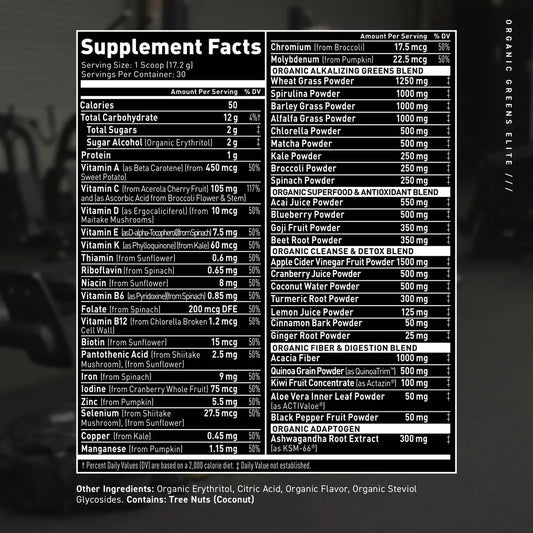 Kaged Organic Greens Elite | Organic Superfood with ACV