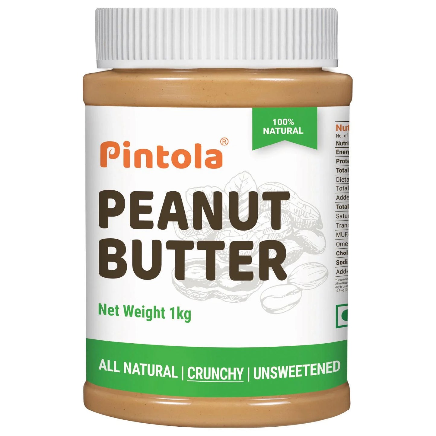 Pintola All Natural Unsweetened Peanut Butter