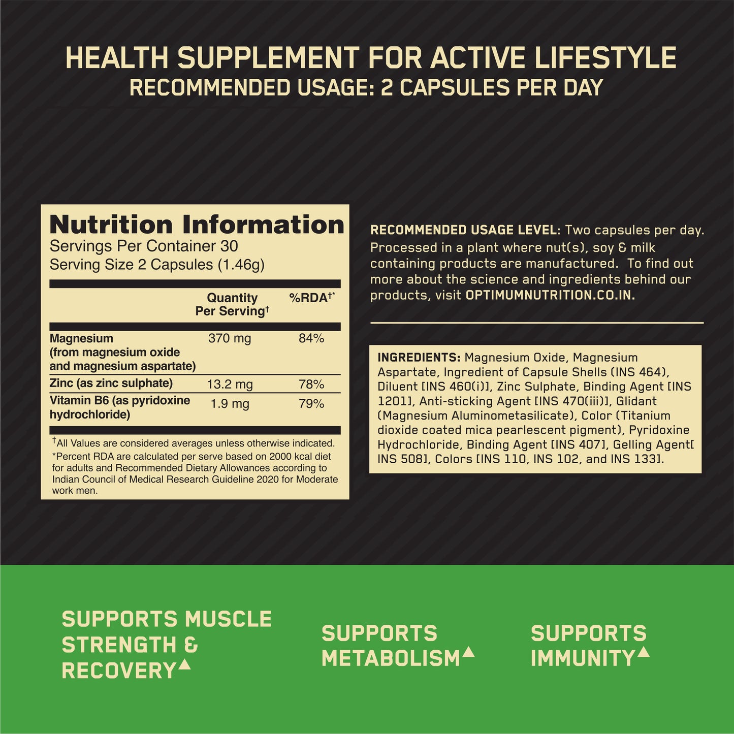 Optimum Nutrition ZMA - Support Recovery & Sleep