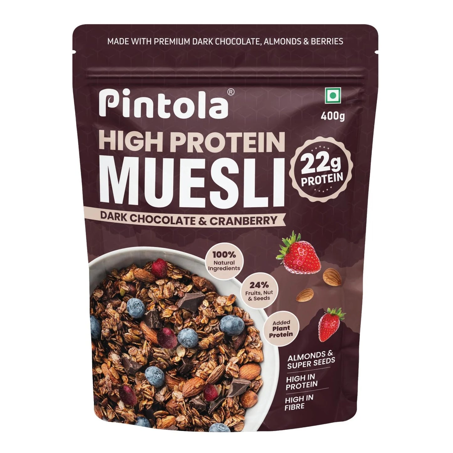 Pintola High Protein Muesli | Dark Chocolate & Cranberry