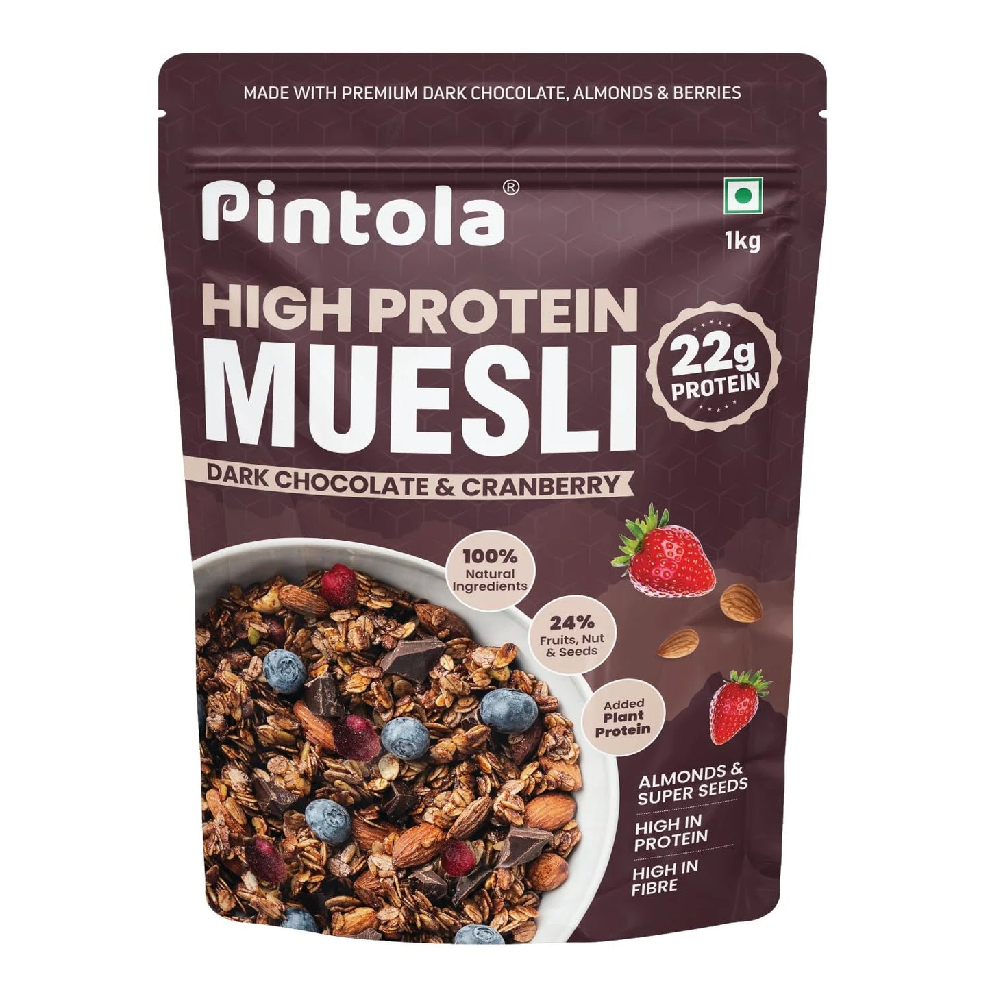 Pintola High Protein Muesli | Dark Chocolate & Cranberry