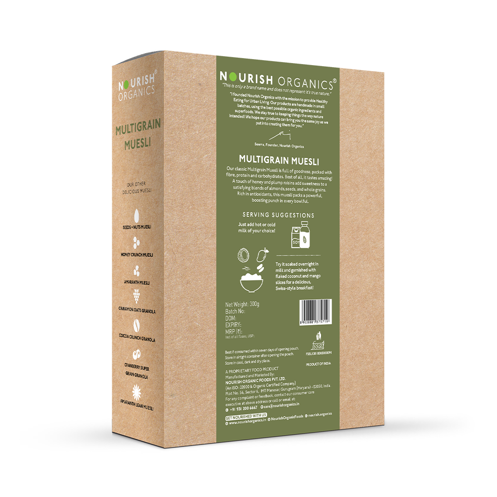 Nourish Organics Multigrain Muesli | High Fiber Breakfast