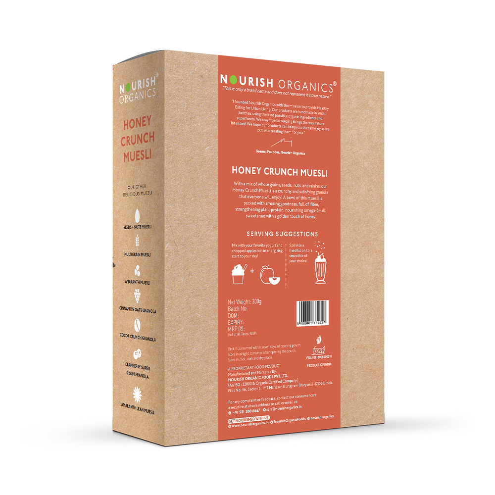 Nourish Organics Honey Crunch Muesli | Healthy Breakfast