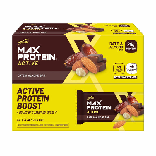 RiteBite Max Protein Date & Almond Bar | 20g Protein Boost