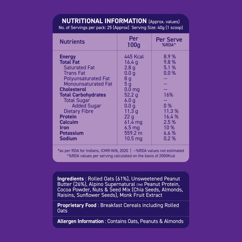 Alpino High Protein Super Oats - Chocolate Flavor