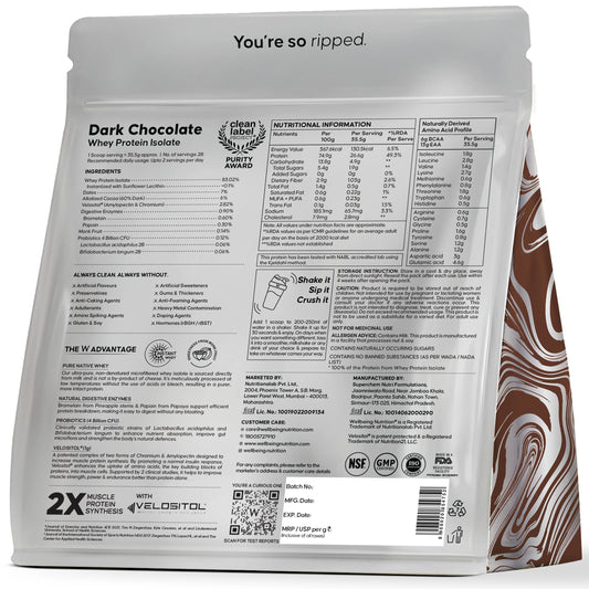Wellbeing Nutrition 100% Whey Protein Isolate | 26g Protein