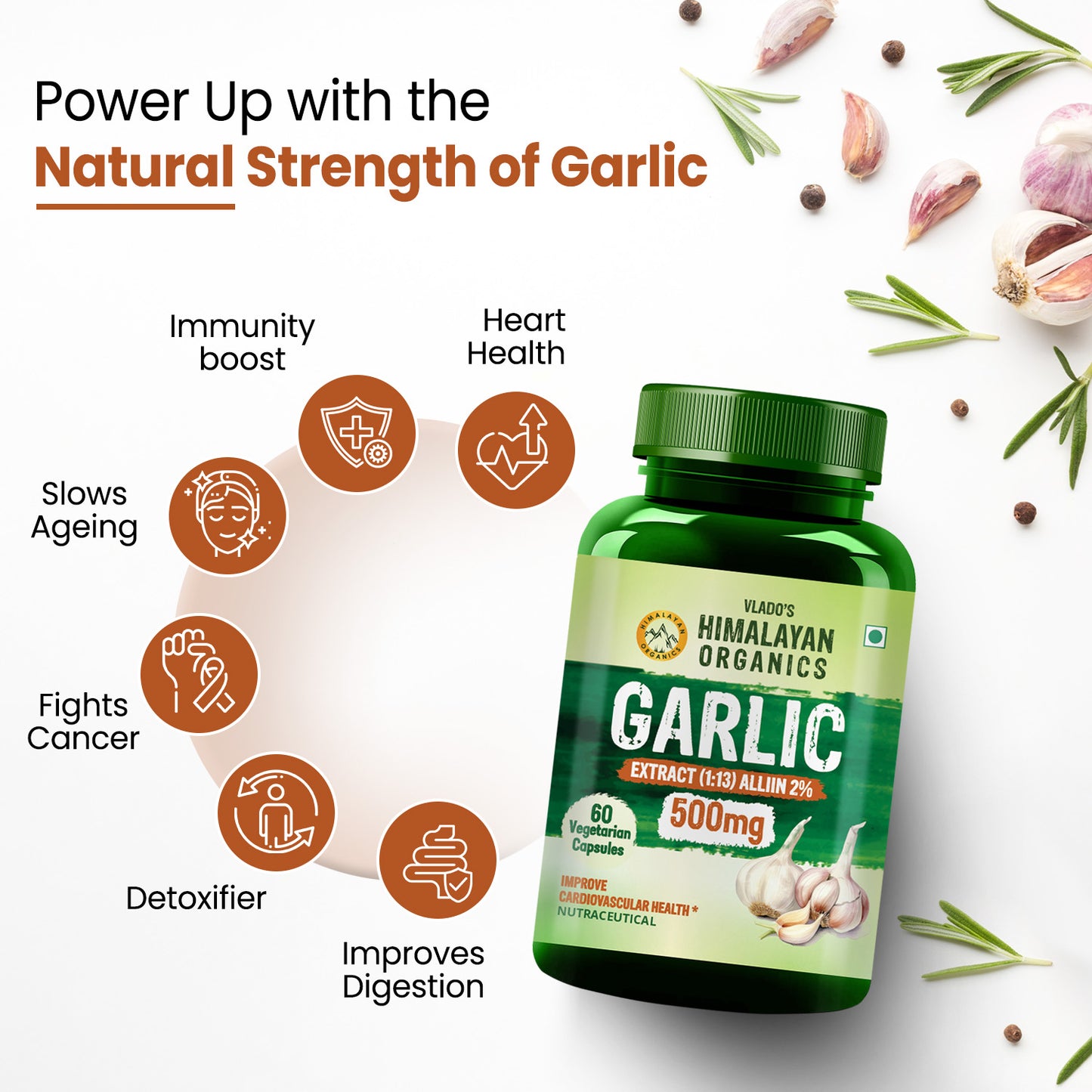 Vlado's Himalayan Organics Garlic Extract | 2% Alliin Power