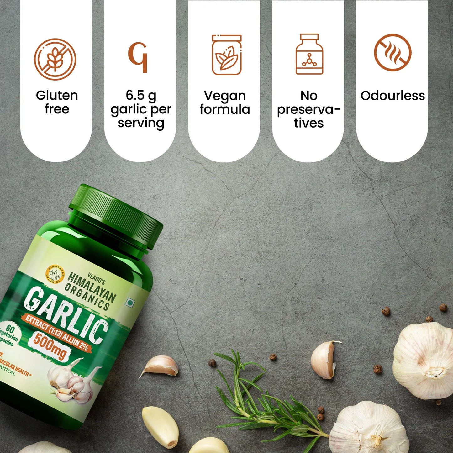 Vlado's Himalayan Organics Garlic Extract | 2% Alliin Power
