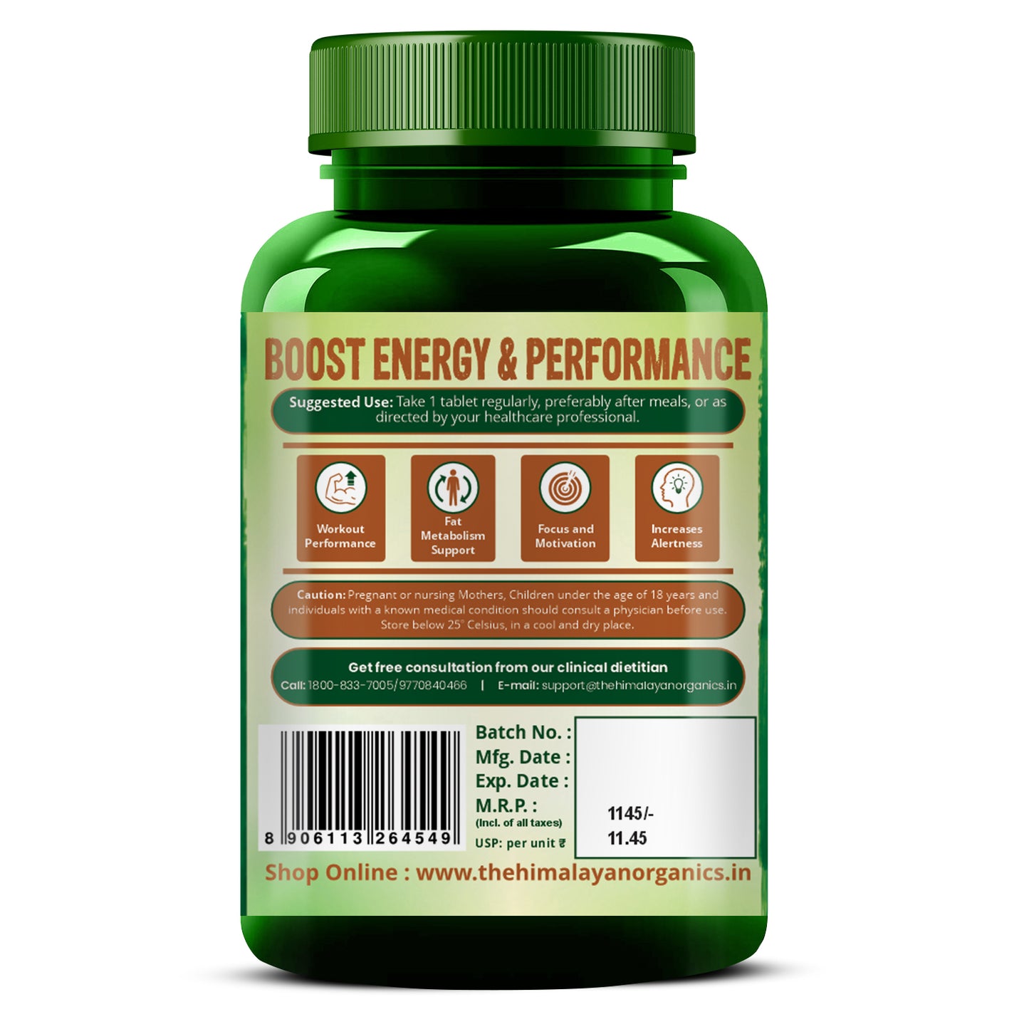 Caffeine 200mg Supplement | Vlado’s Organics