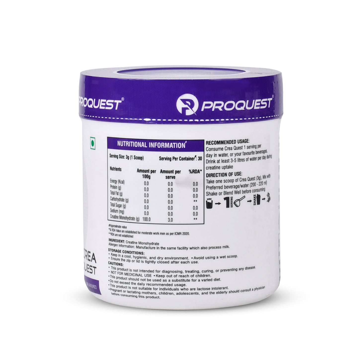ProQuest Crea Quest | Pure Micronized Creatine Monohydrate