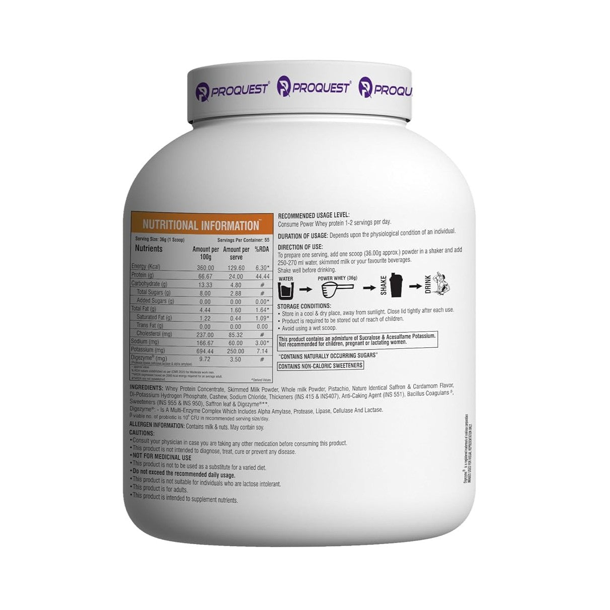 Proquest Power Whey Protein | 24g Protein & Probiotics