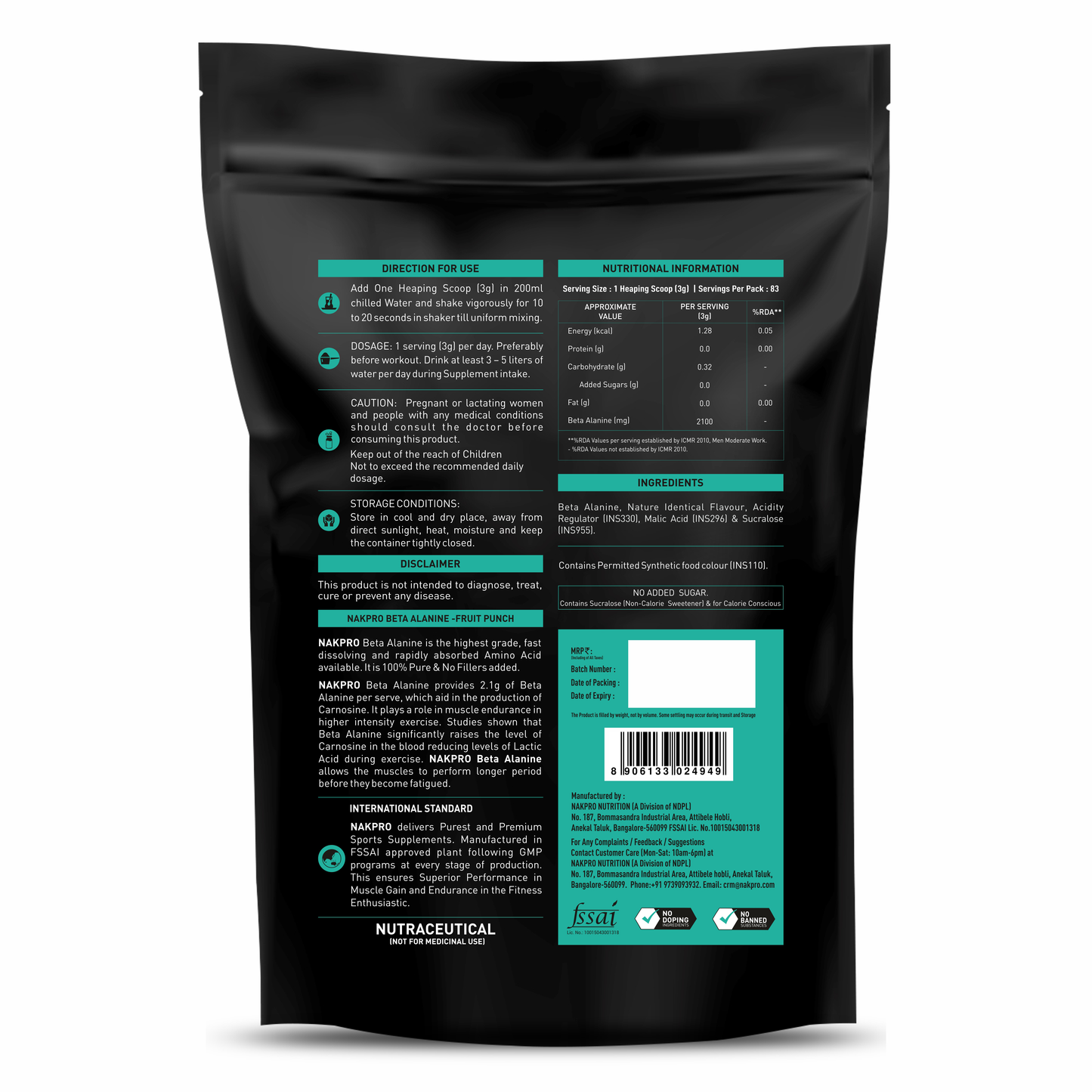Nakpro Beta Alanine – Boost Endurance & Muscle Recovery