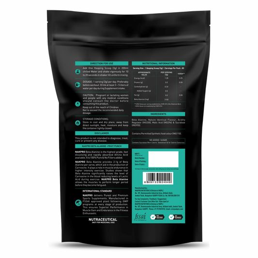 Nakpro Beta Alanine – Boost Endurance & Muscle Recovery