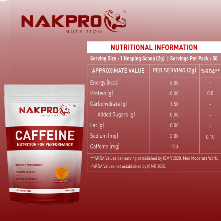 Nakpro Caffeine Powder – Pre-Workout Energy Boost