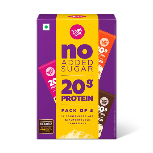 YogaBar No Added Sugar 20g Protein Bars Variety Pack