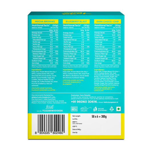 YogaBar Daily 10g Protein Bar Variety Pack