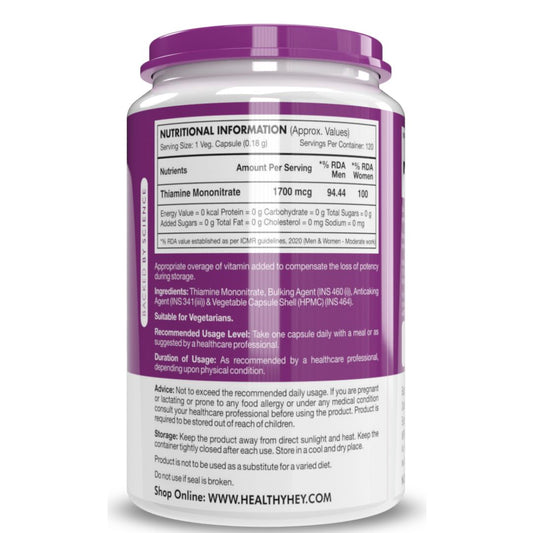 HealthyHey Vitamin B1 1700mcg | Energy & Nerve Support