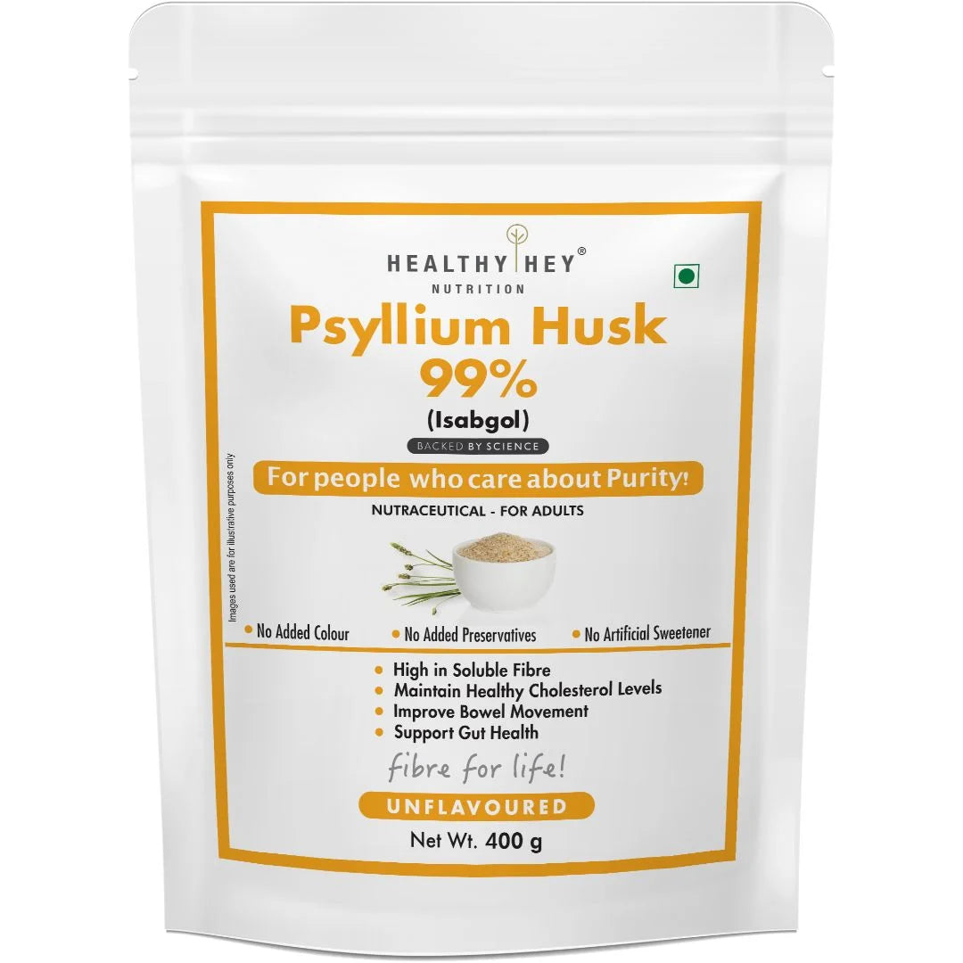 HealthyHey Psyllium Husk 99% (Isabgol) | Natural Fiber Support