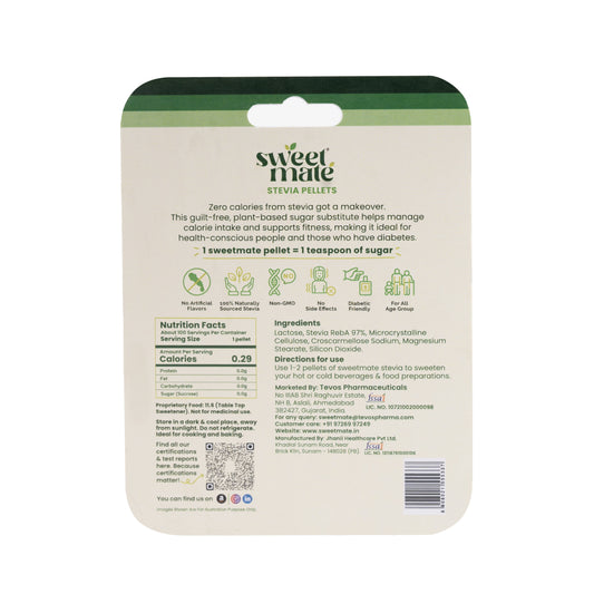 Sweetmate Stevia Tablets 100 | Natural Sugar Substitute