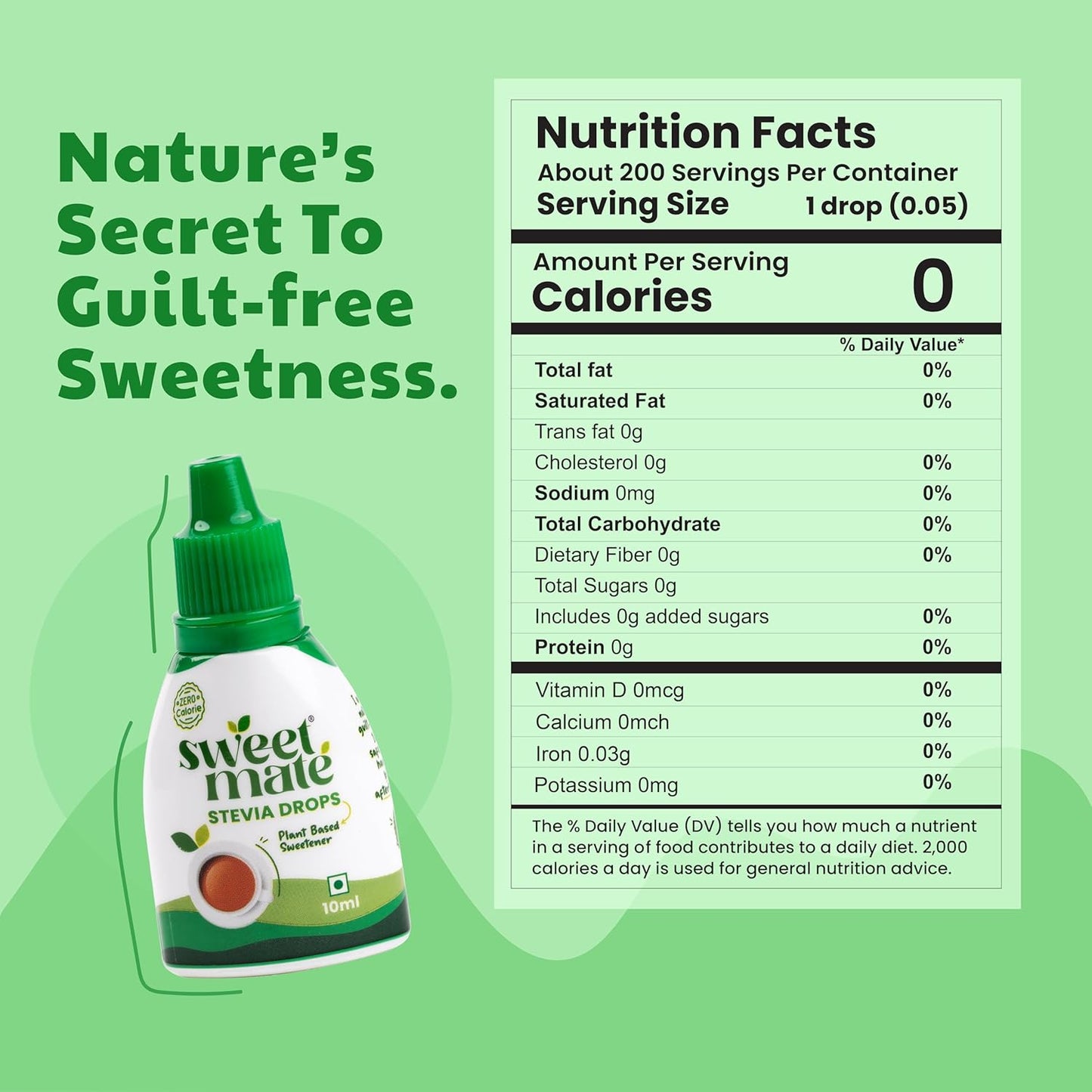 Sweetmate Pure Stevia Drops 10ml | Natural Zero-Calorie Sweetener