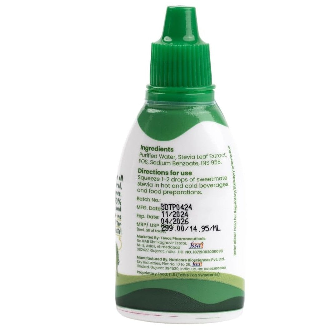 Sweetmate Pure Stevia Drops 10ml | Natural Zero-Calorie Sweetener