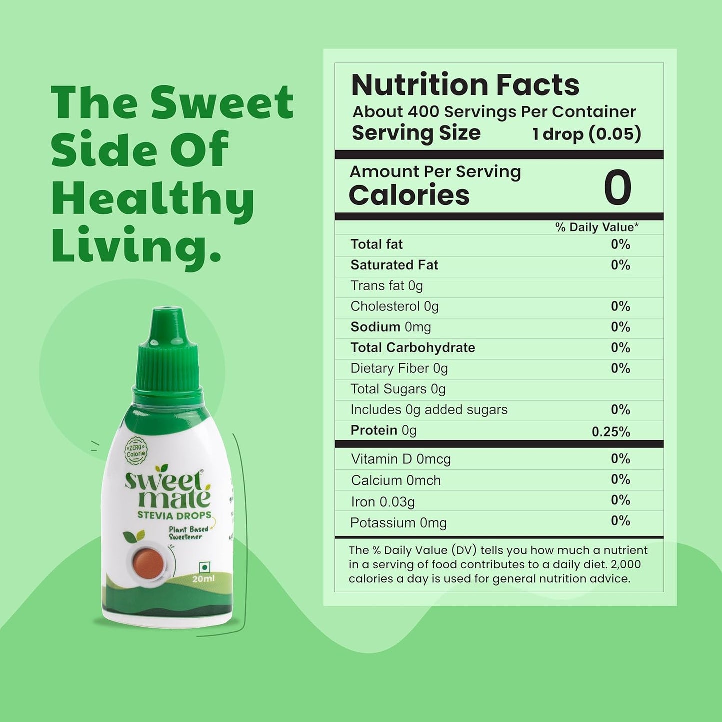 Sweetmate Pure Stevia Drops 10ml | Natural Zero-Calorie Sweetener