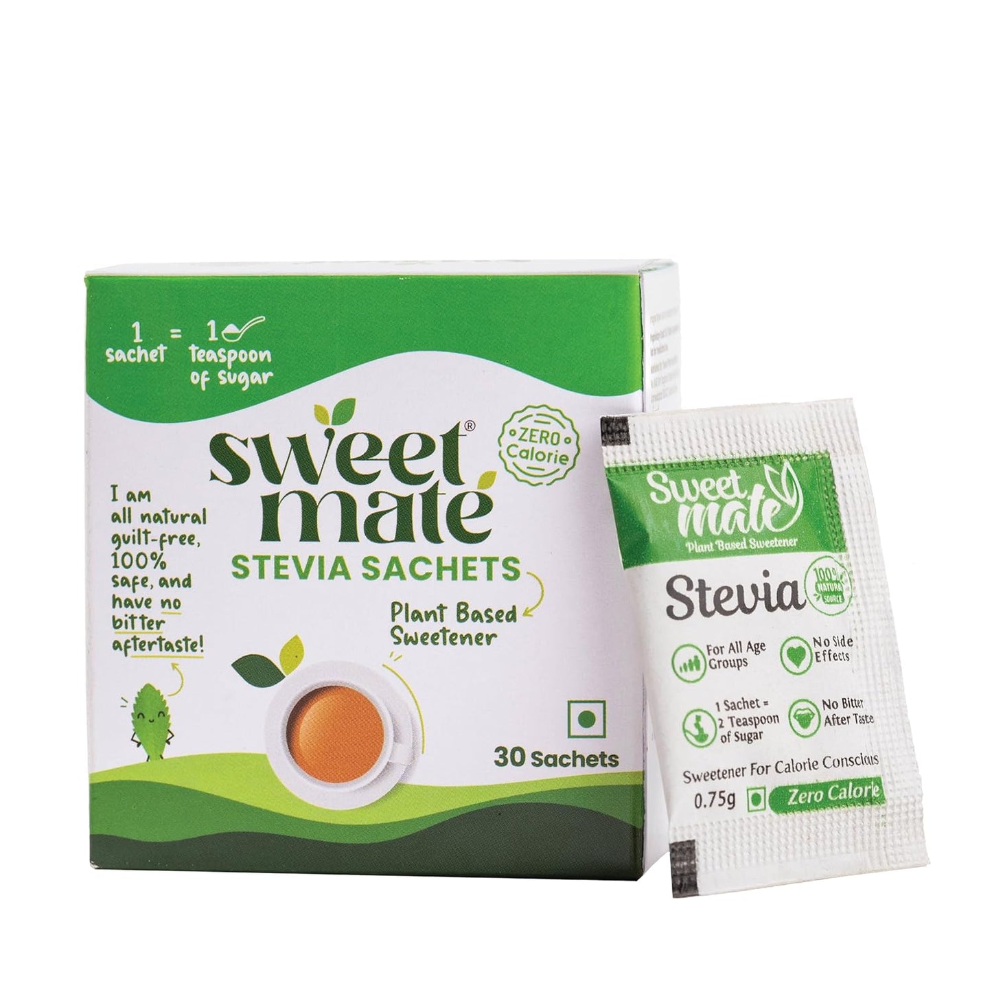 Sweetmate Stevia Sachets 30 | Natural Zero-Calorie Sweetener