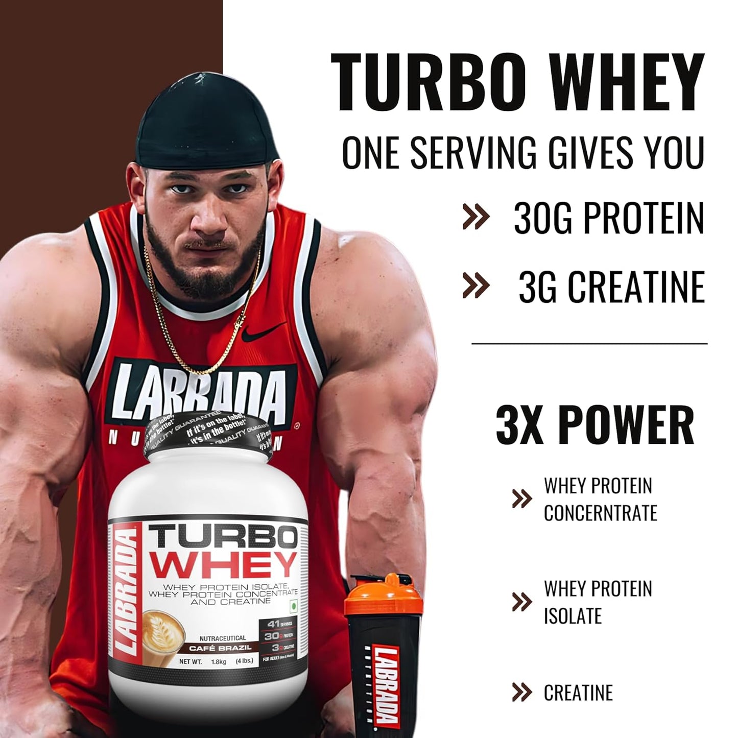 Labrada Turbo Whey - Isolate, Concentrate & Creatine Blend