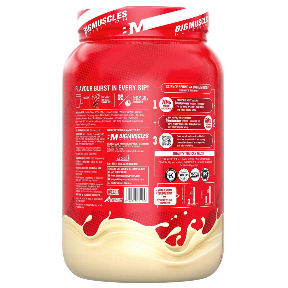 Bigmuscles Nitric Whey Protein - Muscle Growth & Recovery