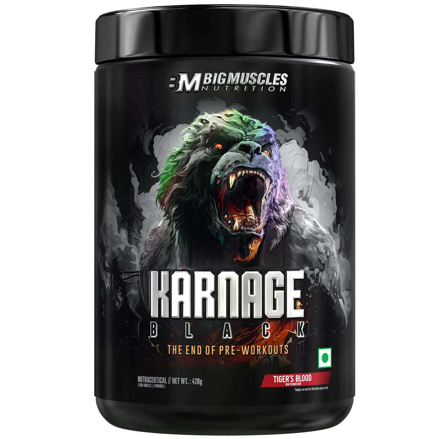 Bigmuscles Karnage Black Pre Workout - Explosive Energy