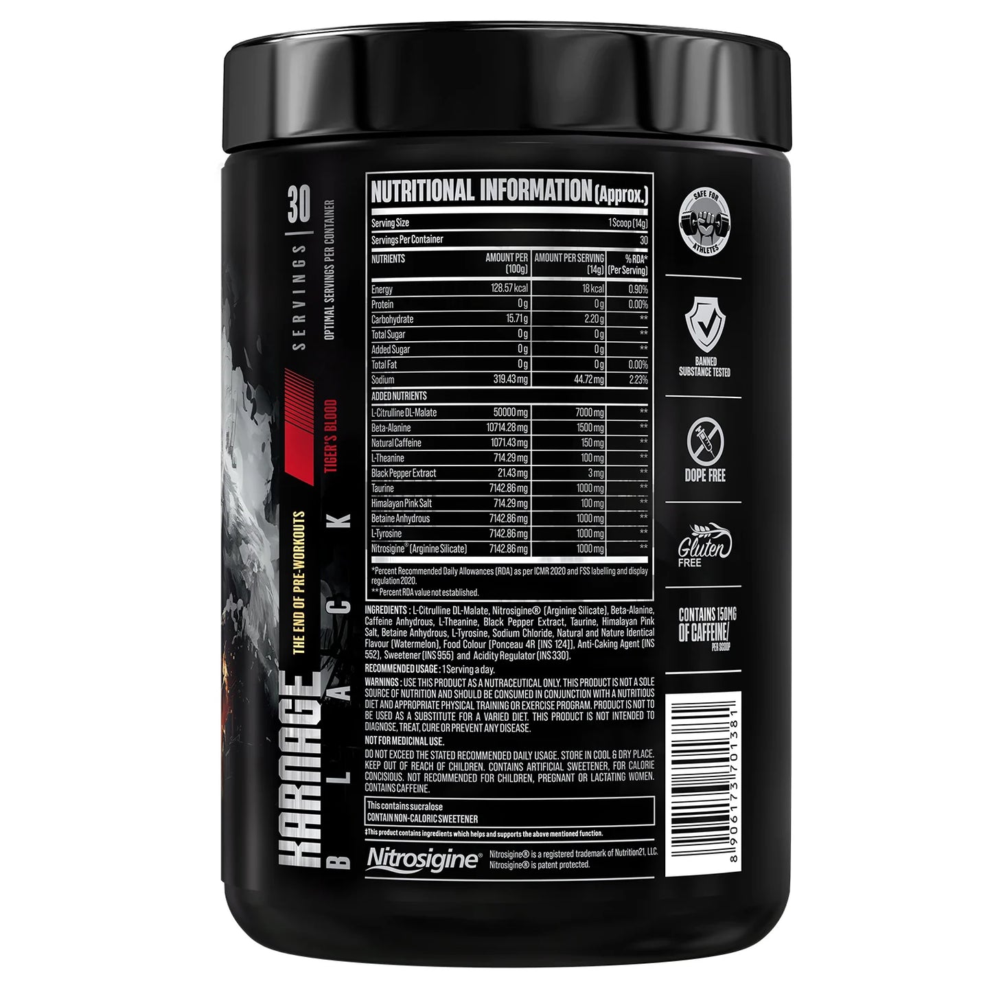 Bigmuscles Karnage Black Pre Workout - Explosive Energy