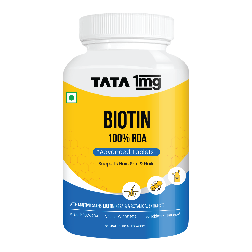 Tata 1mg Biotin Plus for Healthy Hair, Skin & Nails