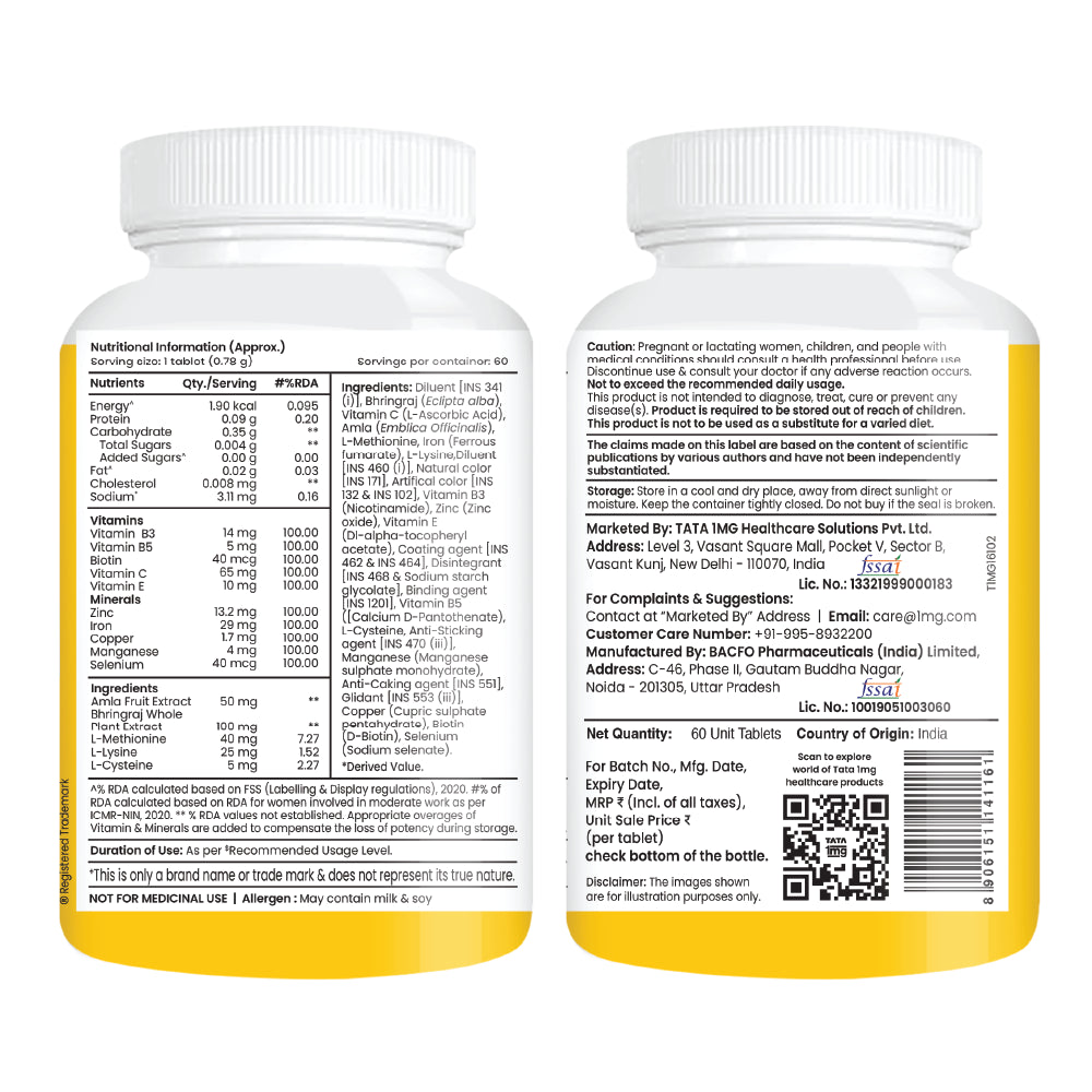 Tata 1mg Biotin Plus for Healthy Hair, Skin & Nails
