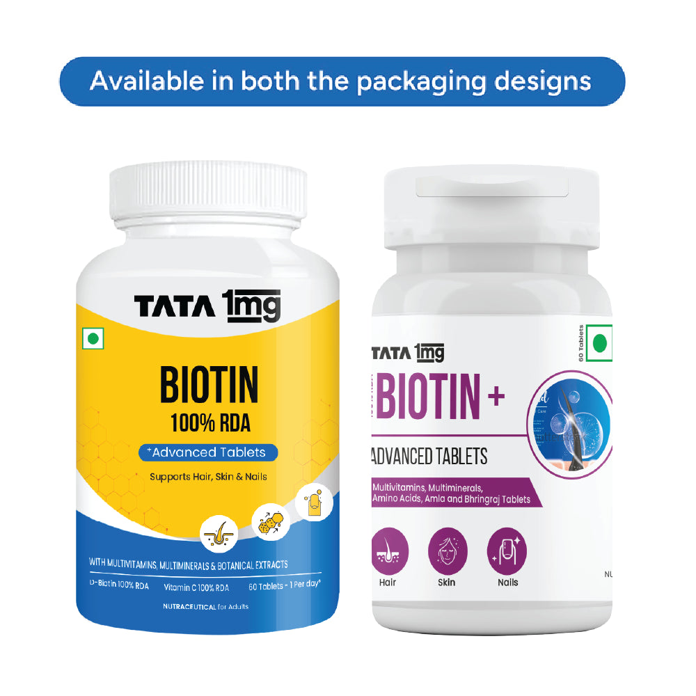 Tata 1mg Biotin Plus for Healthy Hair, Skin & Nails