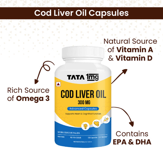 Tata 1mg Cod Liver Oil - Heart & Vision Support