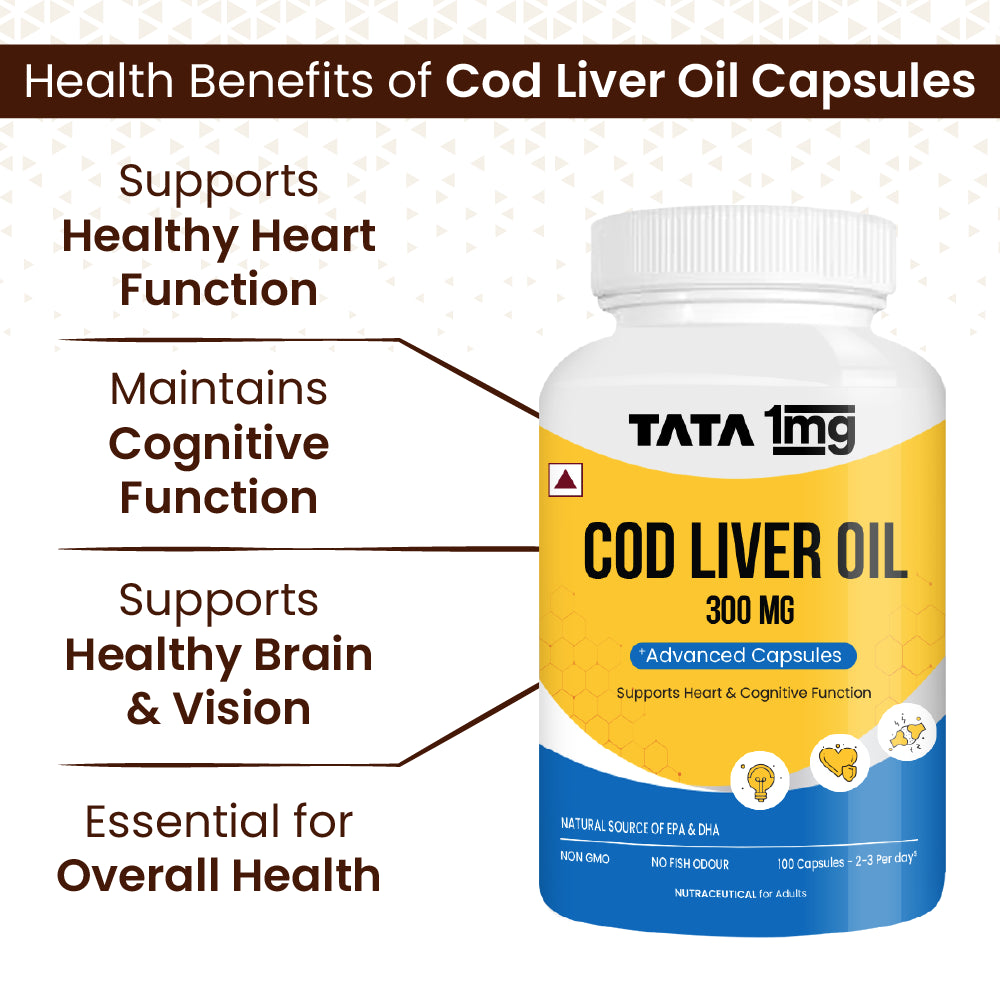 Tata 1mg Cod Liver Oil - Heart & Vision Support