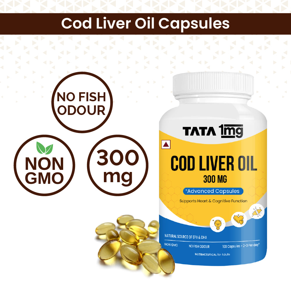 Tata 1mg Cod Liver Oil - Heart & Vision Support