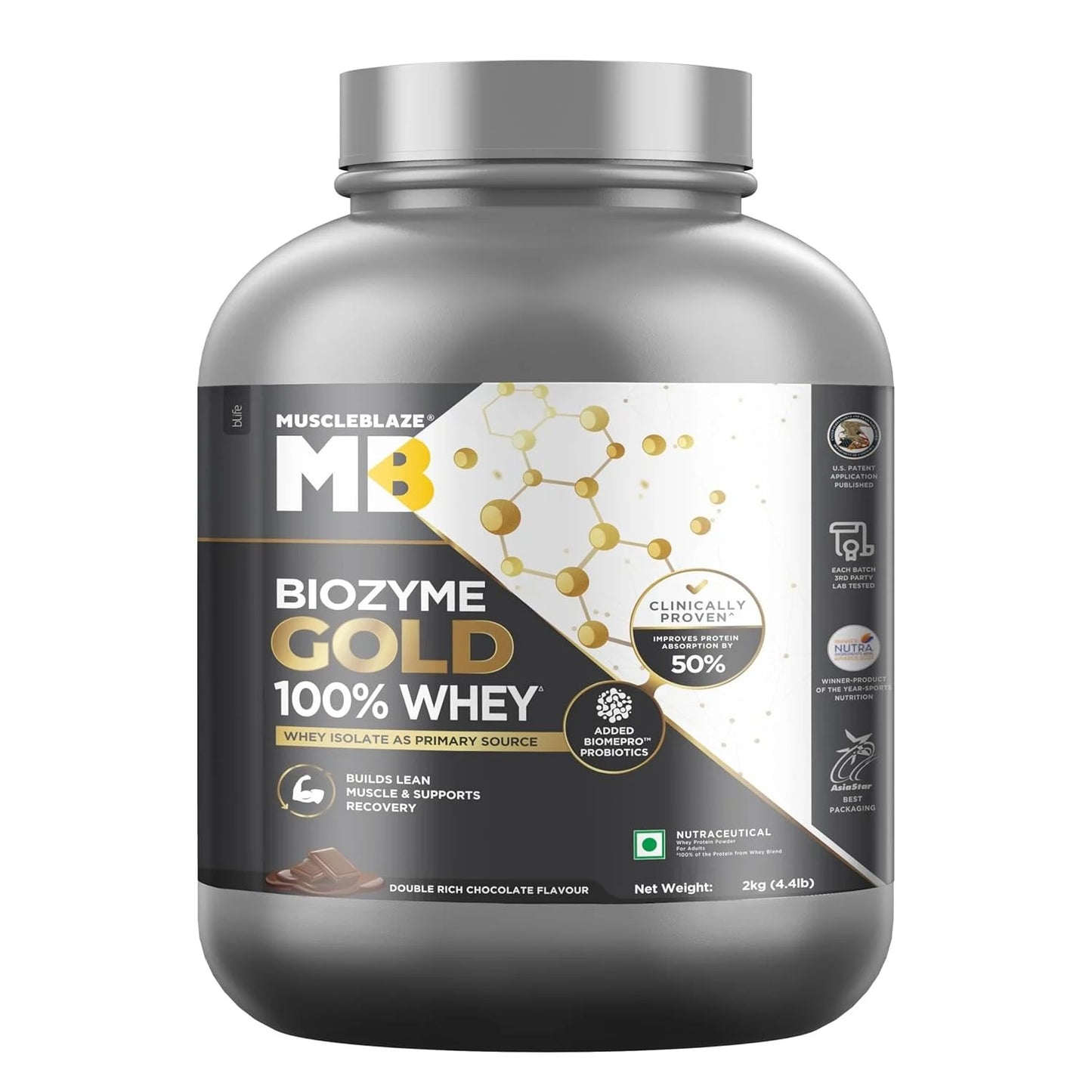 MuscleBlaze Biozyme Gold | 26g Protein & Digestive Enzymes