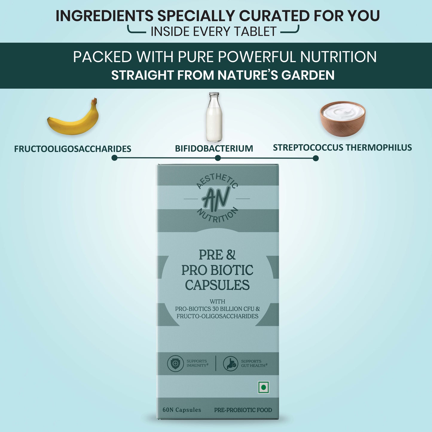 Aesthetic Nutrition Pre & Probiotic | Gut Health Support