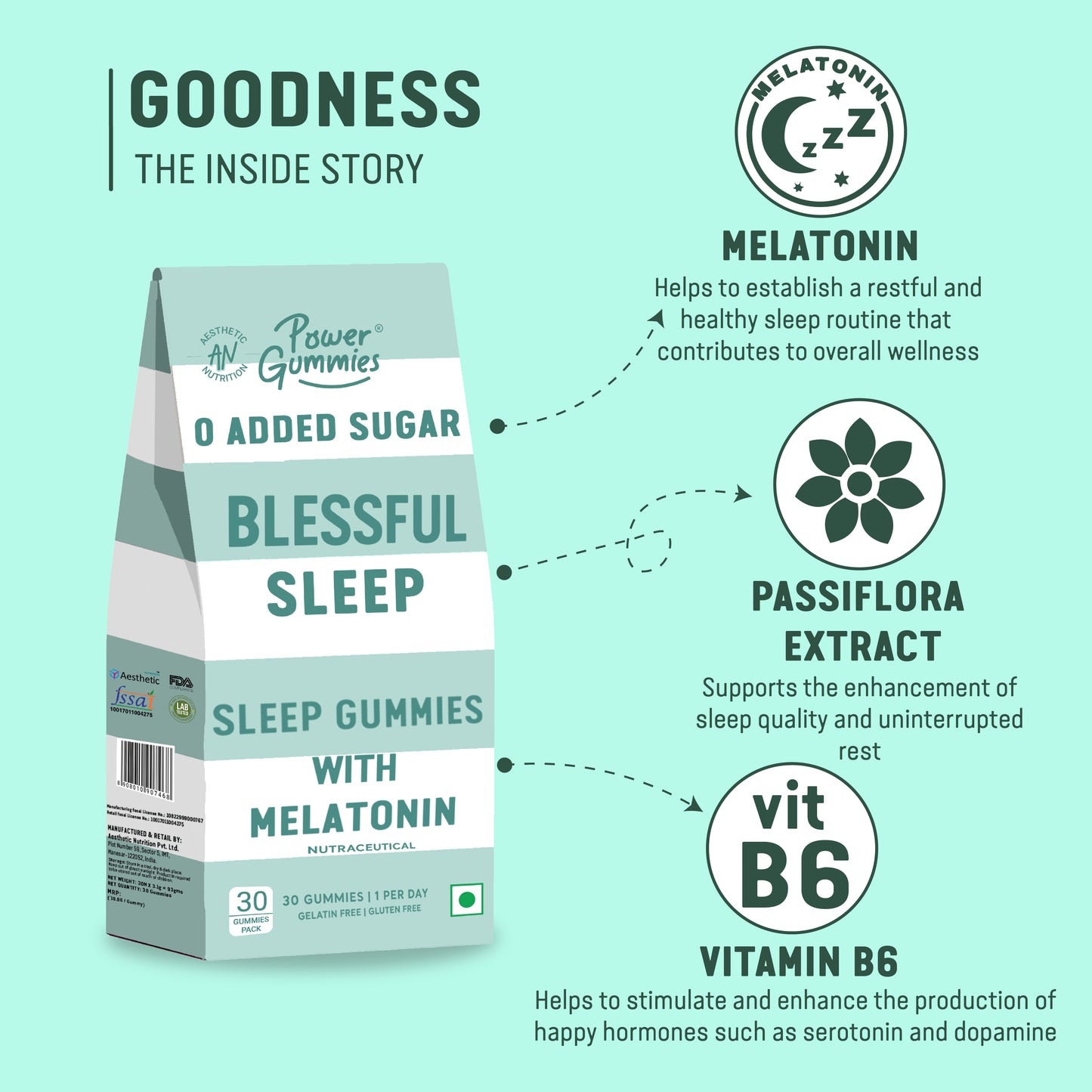 Power Gummies Blessful Sleep | 0 Added Sugar & Natural Aid
