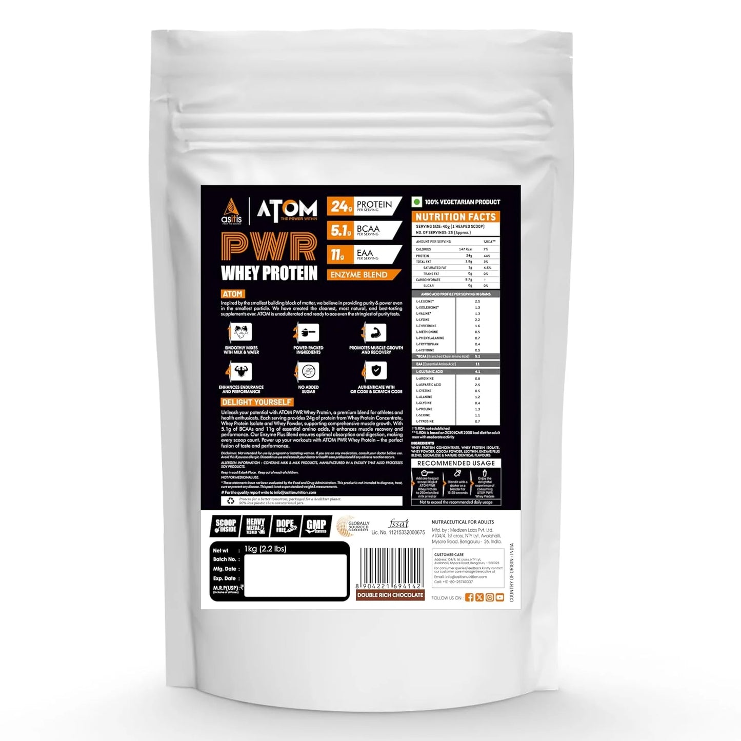 AS-IT-IS ATOM PWR Raw Whey Protein – Fast Absorption