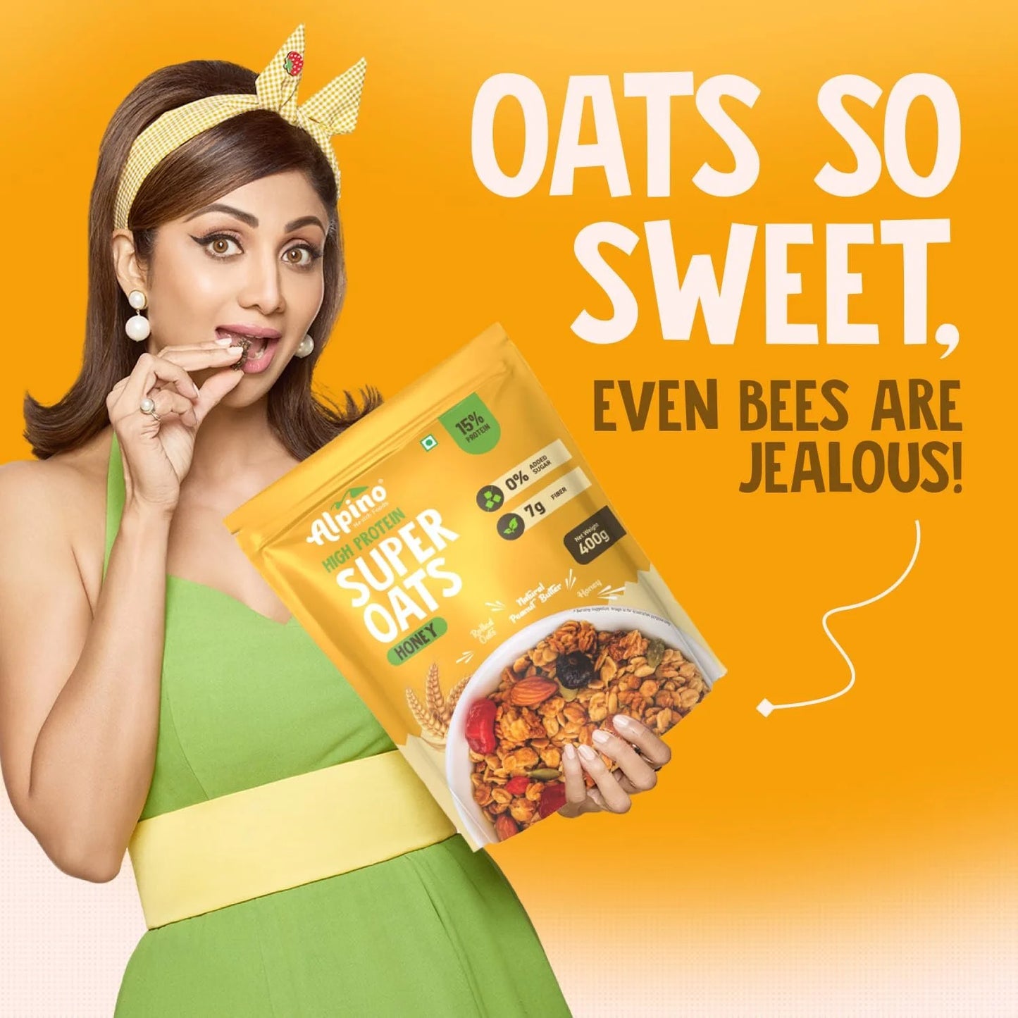 Alpino High Protein Super Oats Honey | 15g Protein & Fiber
