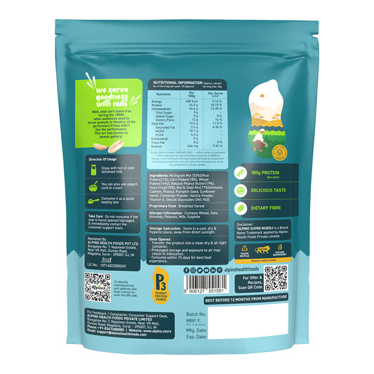 Alpino High Protein Super Muesli Cinnamon | 24g Protein Boost
