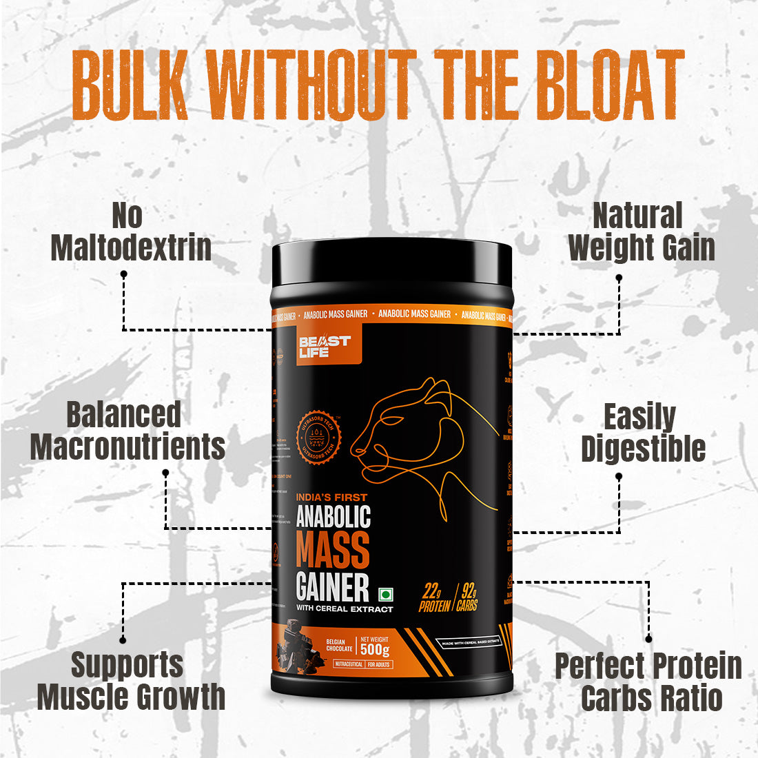 BeastLife Anabolic Mass Gainer | Clean Bulk & Muscle Fuel