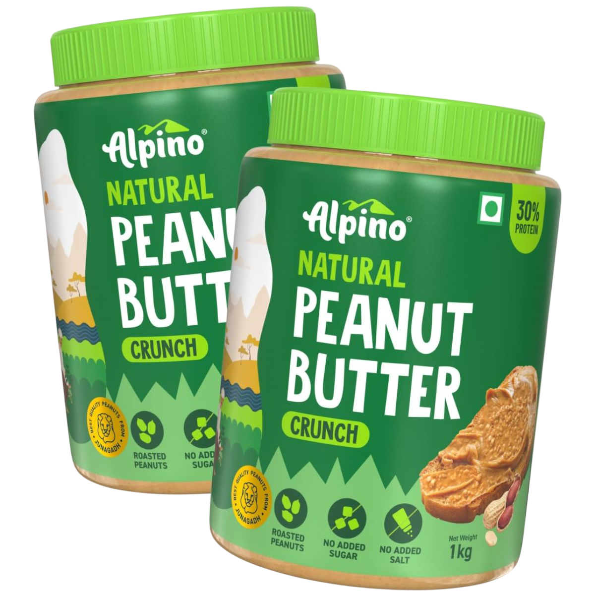 Alpino Natural Peanut Butter | 30g Protein & No Added Sugar
