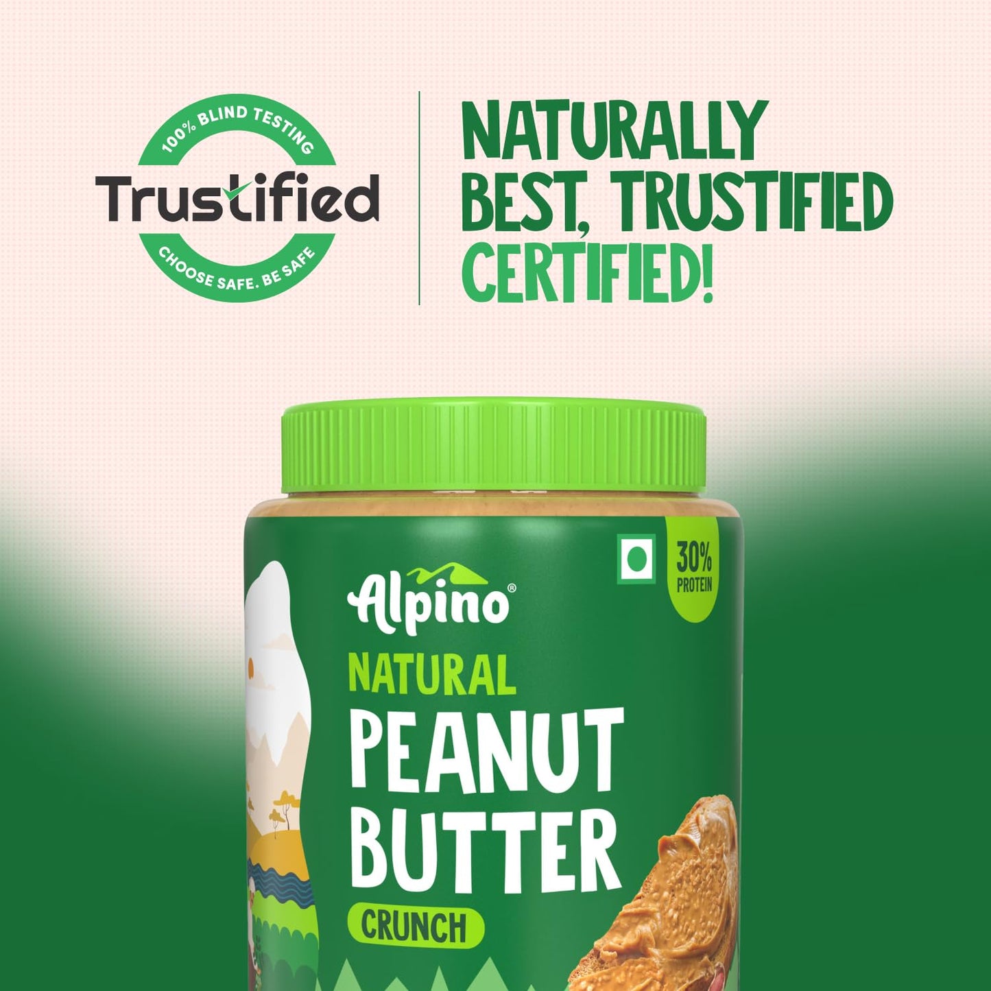 Alpino Natural Peanut Butter | 30g Protein & No Added Sugar