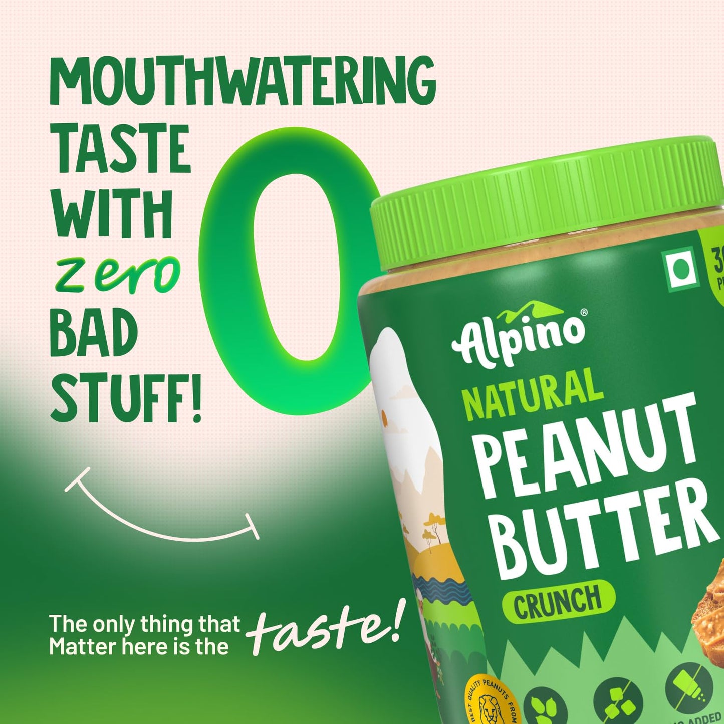 Alpino Natural Peanut Butter | 30g Protein & No Added Sugar