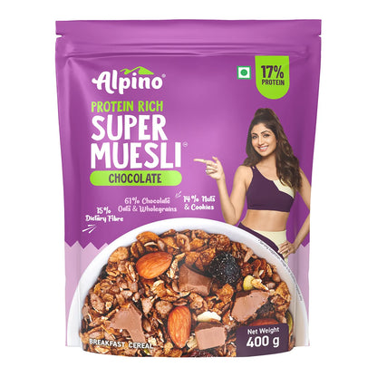 Alpino Chocolate Super Muesli Nuts & Cookies | 18g Protein