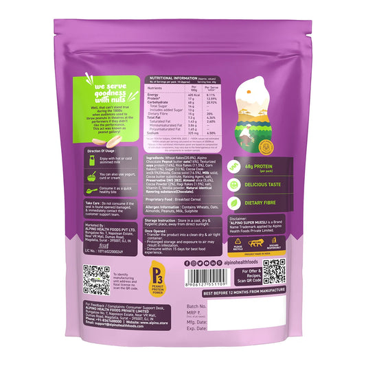 Alpino Chocolate Super Muesli Nuts & Cookies | 18g Protein
